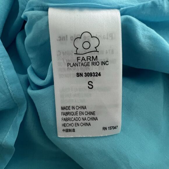 FARM RIO BEACH VIBE CUTOUT LINEN-BLEND MINI VACATION DRESS Small - Picture 10 of 11